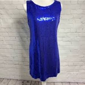 Blue Sequin Dress Size Medium